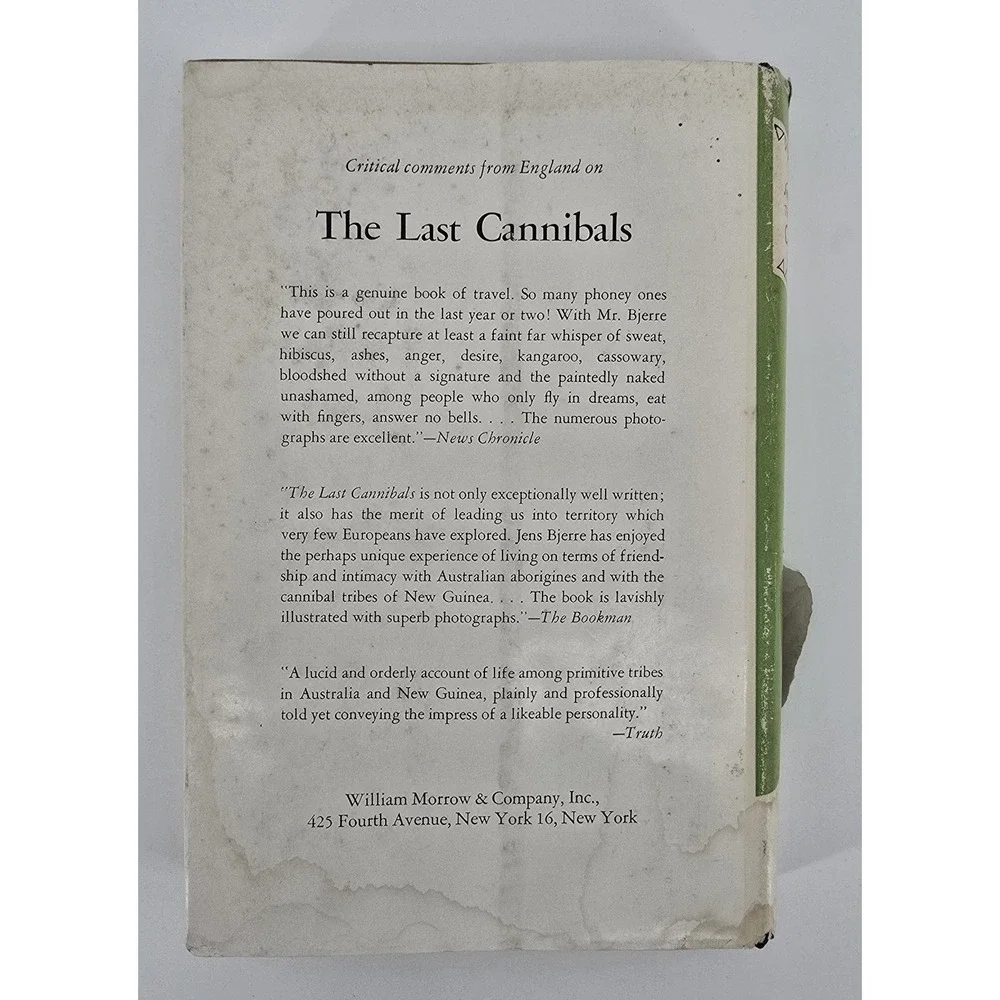 The Last Cannibals by Jens Bjerre Danish Explorer 1957 New Guinea Australia HCDJ